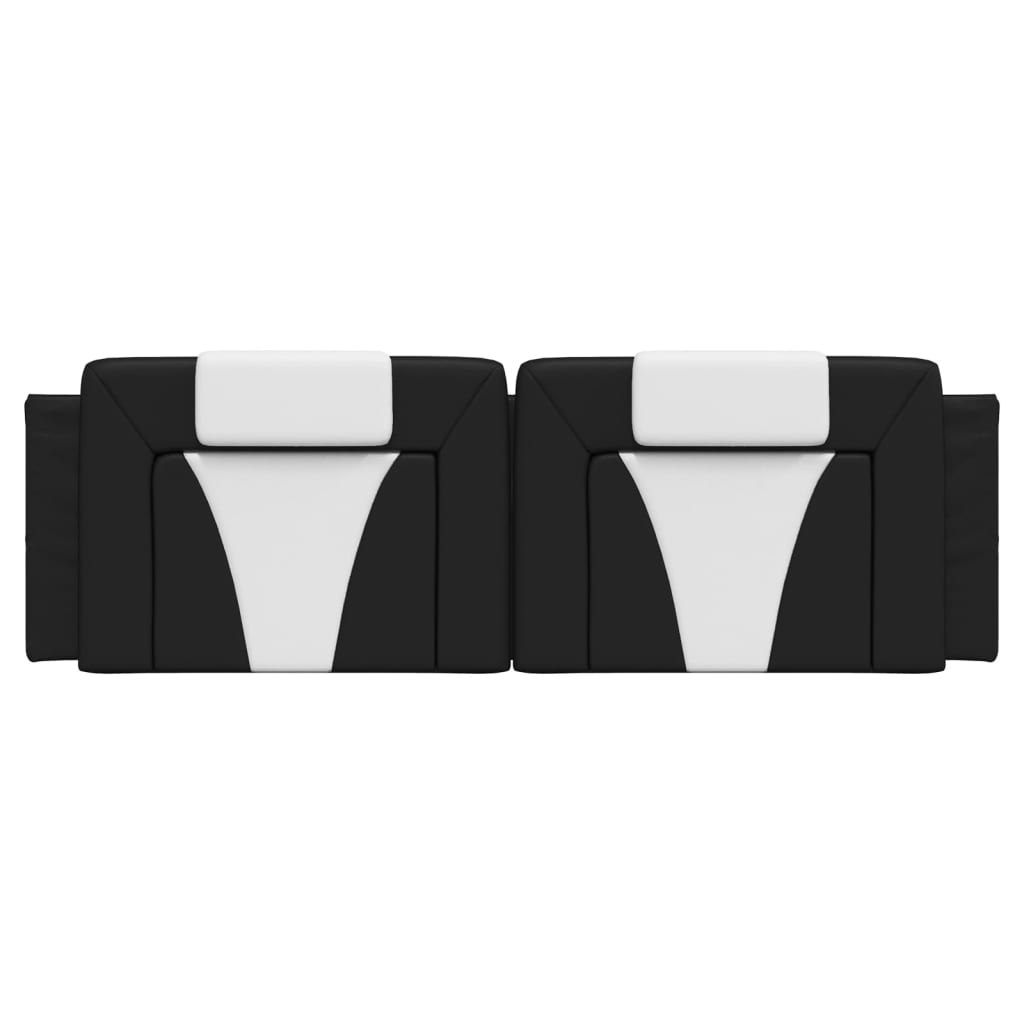 Coussin de tête de lit noir et blanc 160 cm similicuir - XIOS
