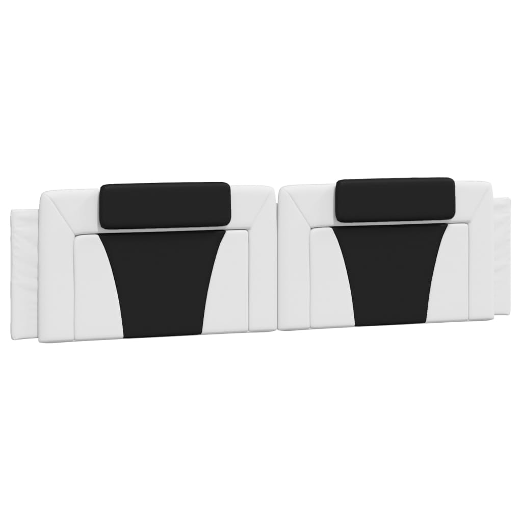 Coussin de tête de lit noir et blanc 200 cm similicuir - XIOS