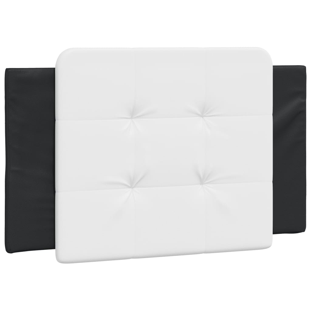 Coussin de tête de lit noir et blanc 90 cm similicuir - XIOS