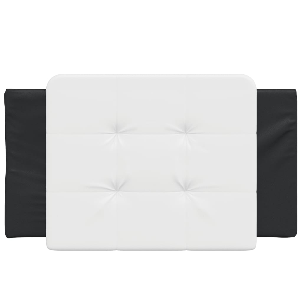 Coussin de tête de lit noir et blanc 90 cm similicuir - XIOS