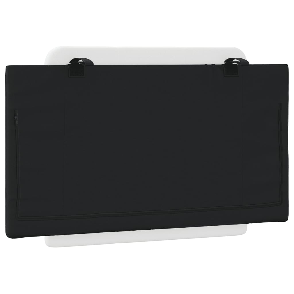 Coussin de tête de lit noir et blanc 90 cm similicuir - XIOS