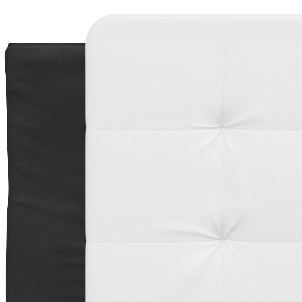 Coussin de tête de lit noir et blanc 90 cm similicuir - XIOS