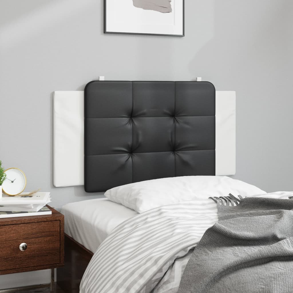 Coussin de tête de lit noir et blanc 100 cm similicuir - XIOS