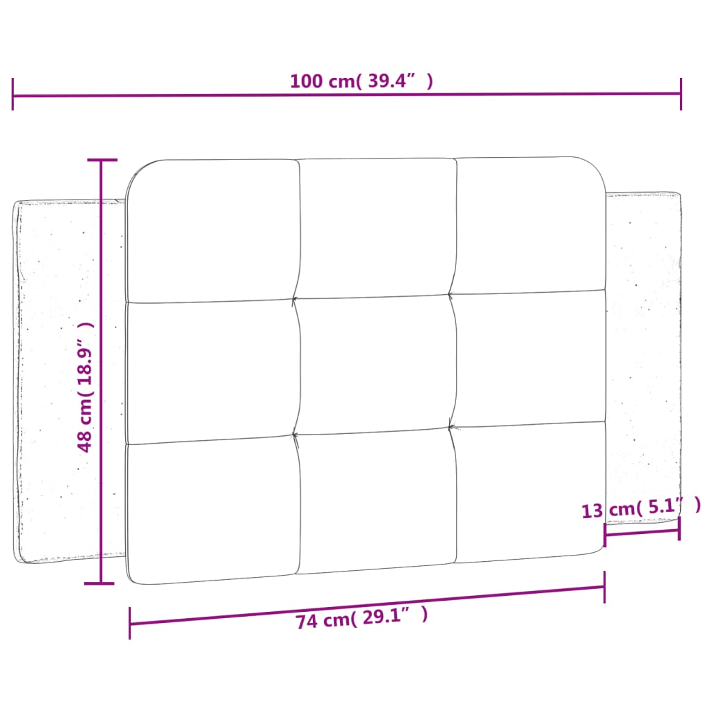 Coussin de tête de lit noir et blanc 100 cm similicuir - XIOS