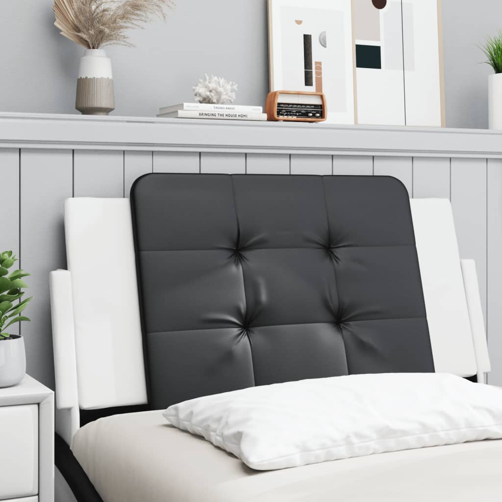 Coussin de tête de lit noir et blanc 100 cm similicuir - XIOS