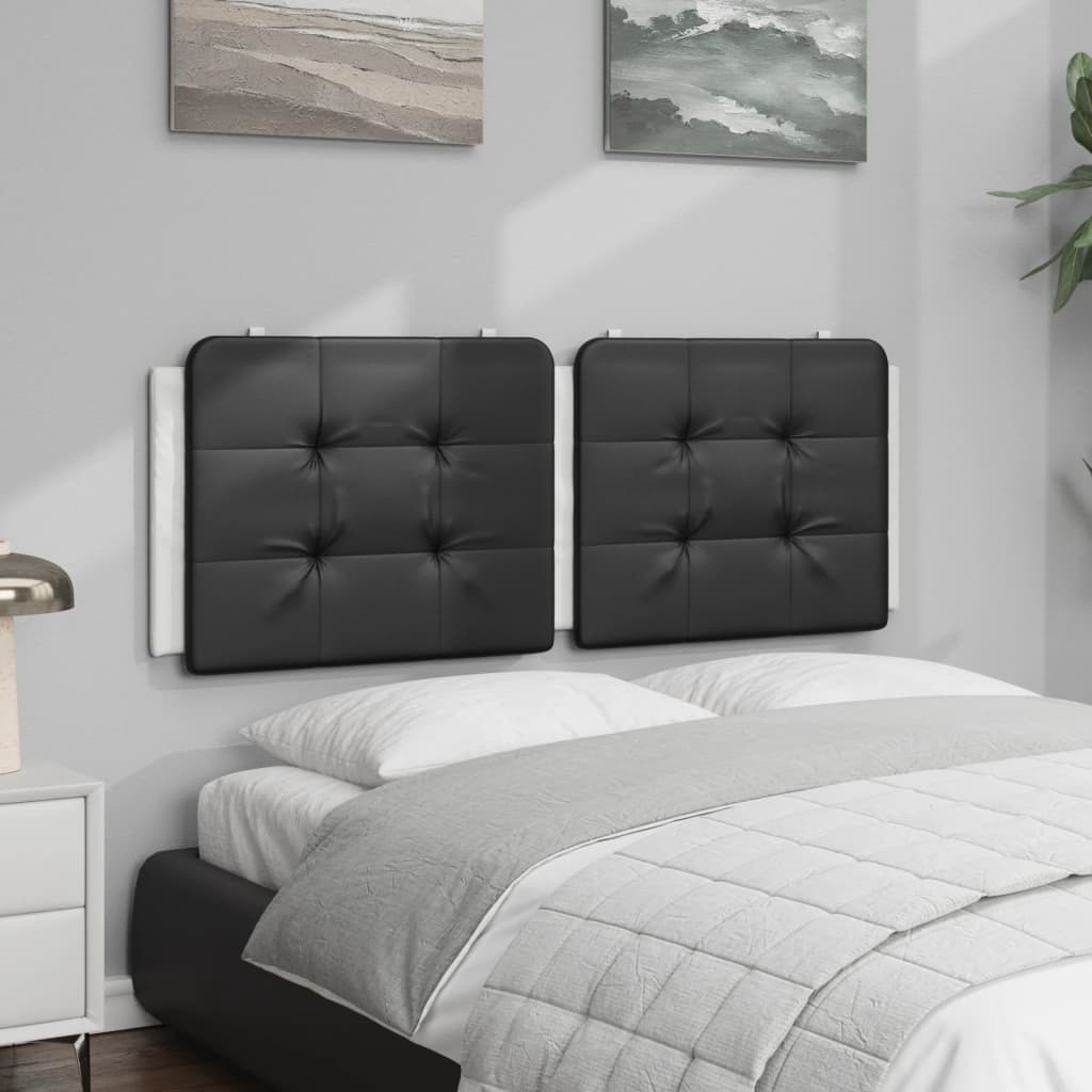 Coussin de tête de lit noir et blanc 120 cm similicuir - XIOS