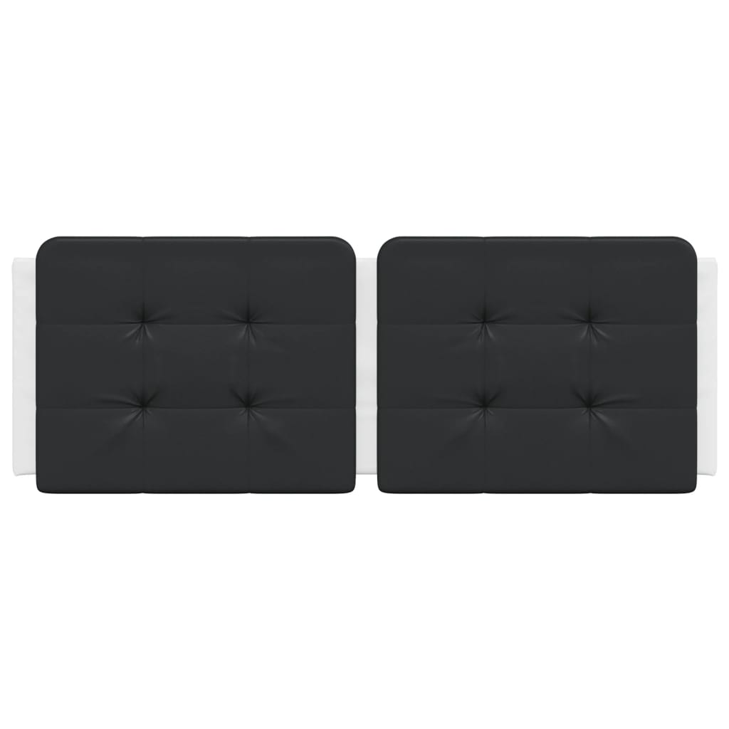 Coussin de tête de lit noir et blanc 120 cm similicuir - XIOS