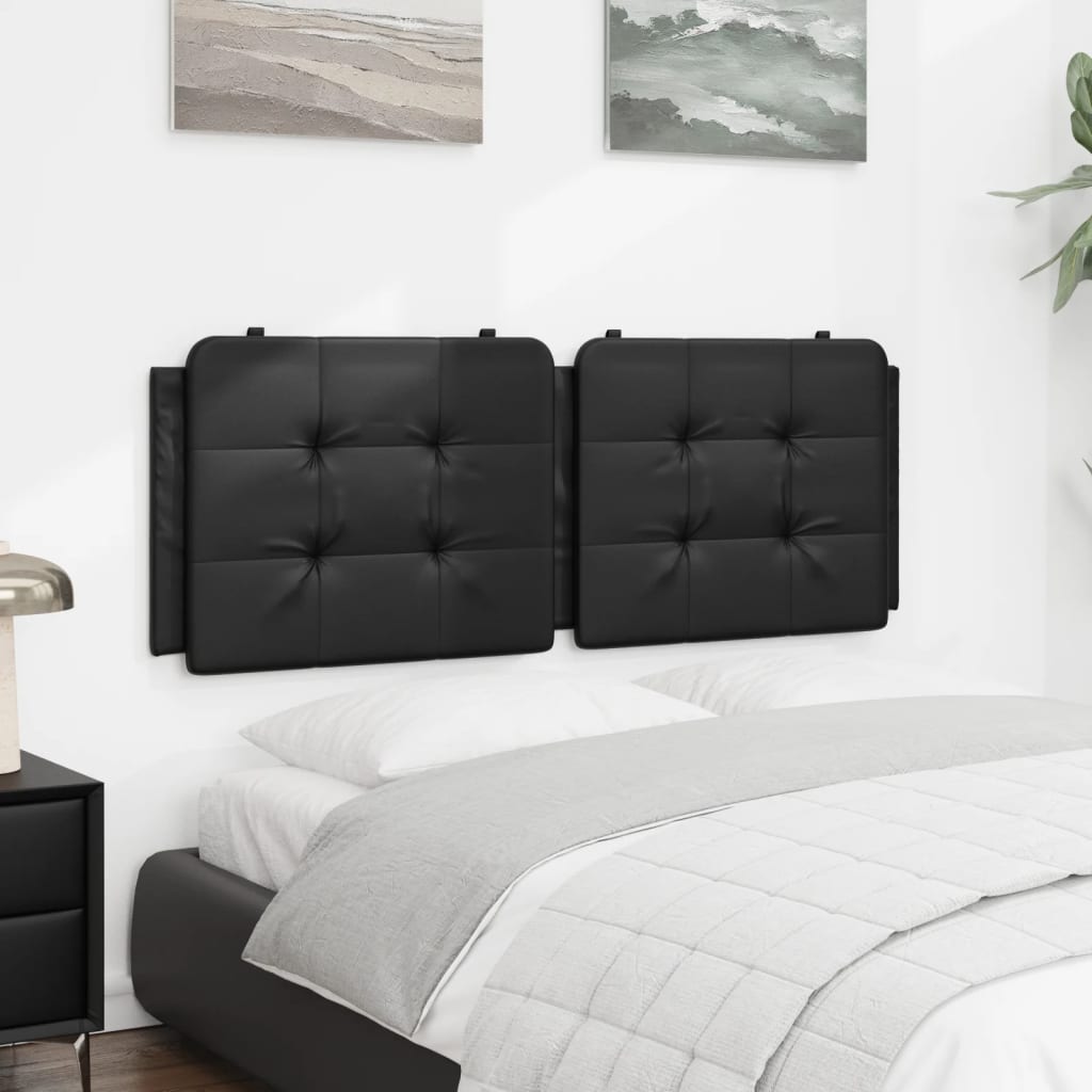 Coussin de tête de lit noir 140 cm similicuir - XIOS