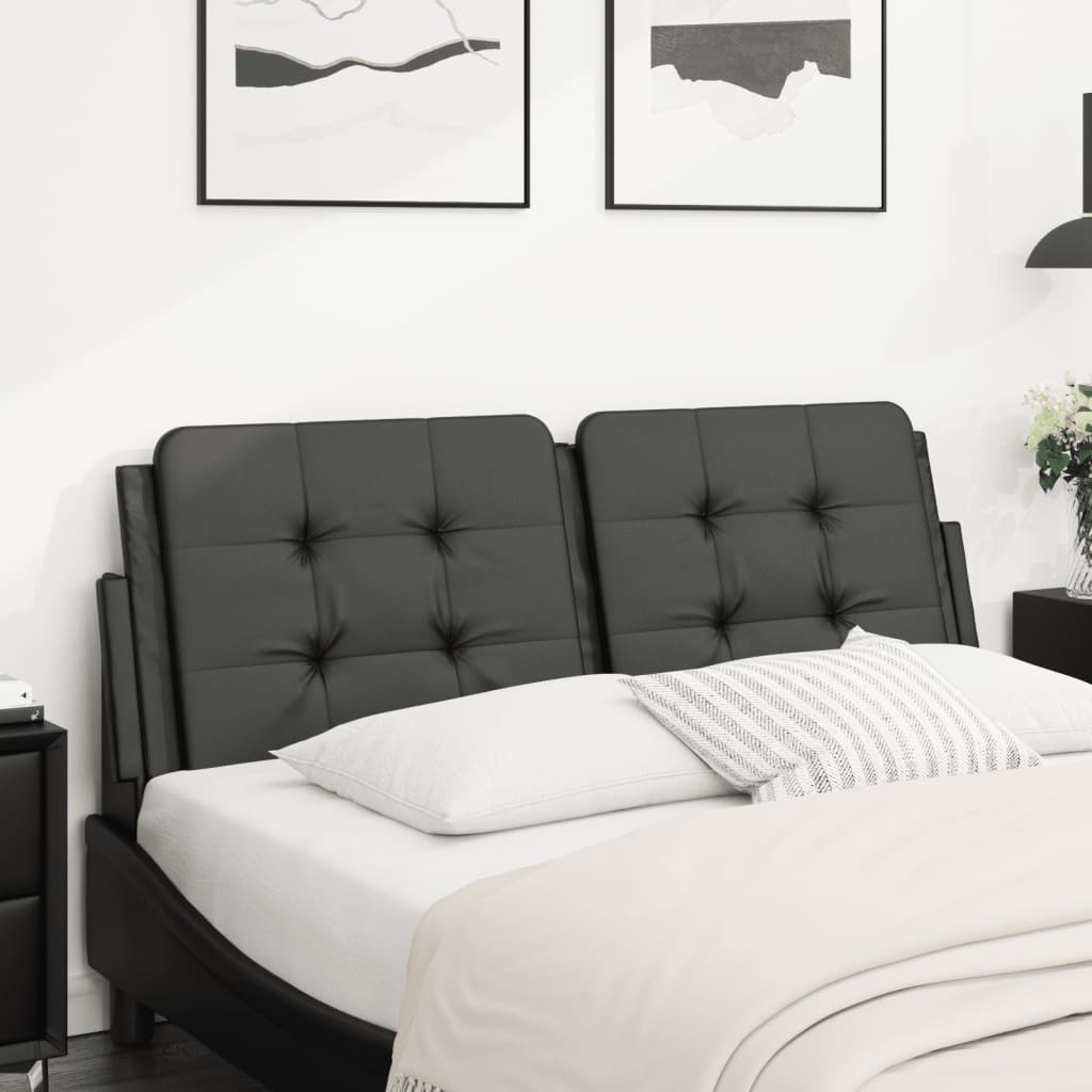 Coussin de tête de lit noir 140 cm similicuir - XIOS