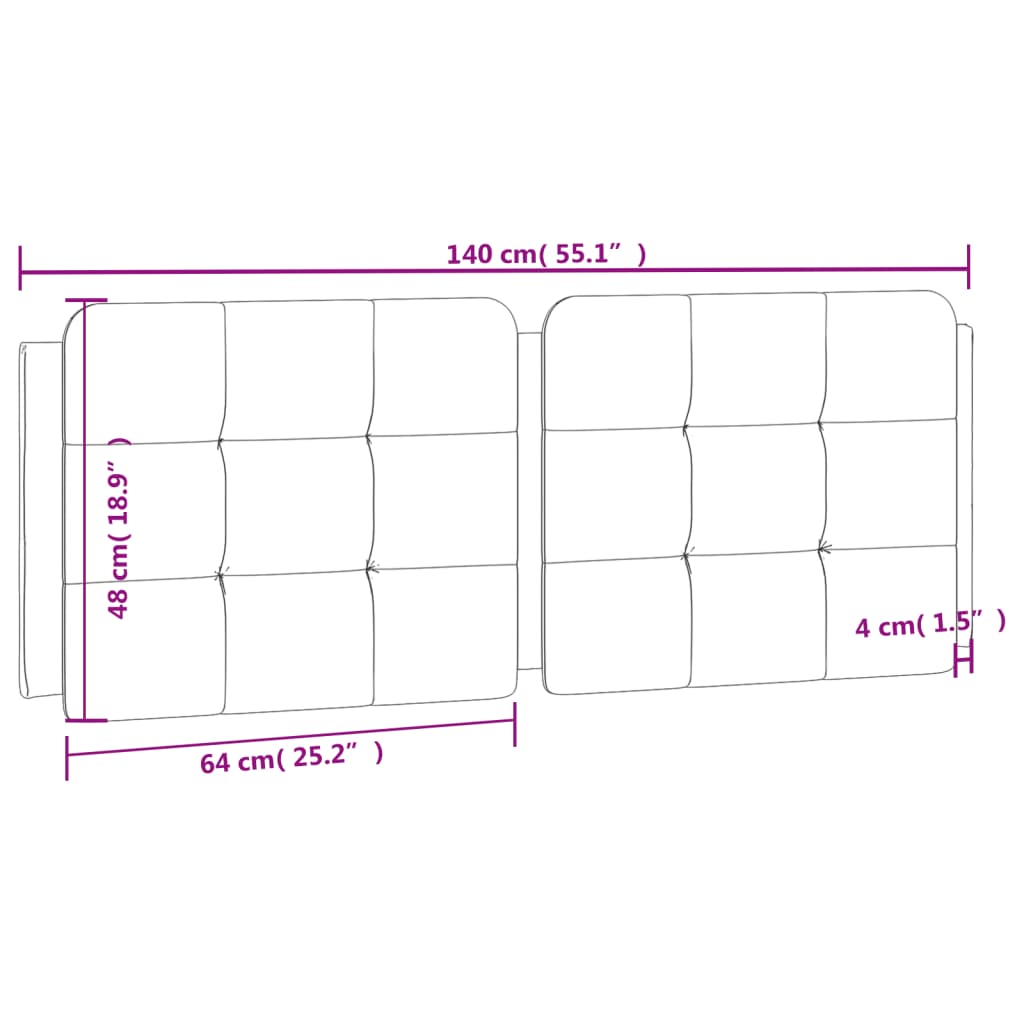 Coussin de tête de lit blanc 140 cm similicuir - XIOS