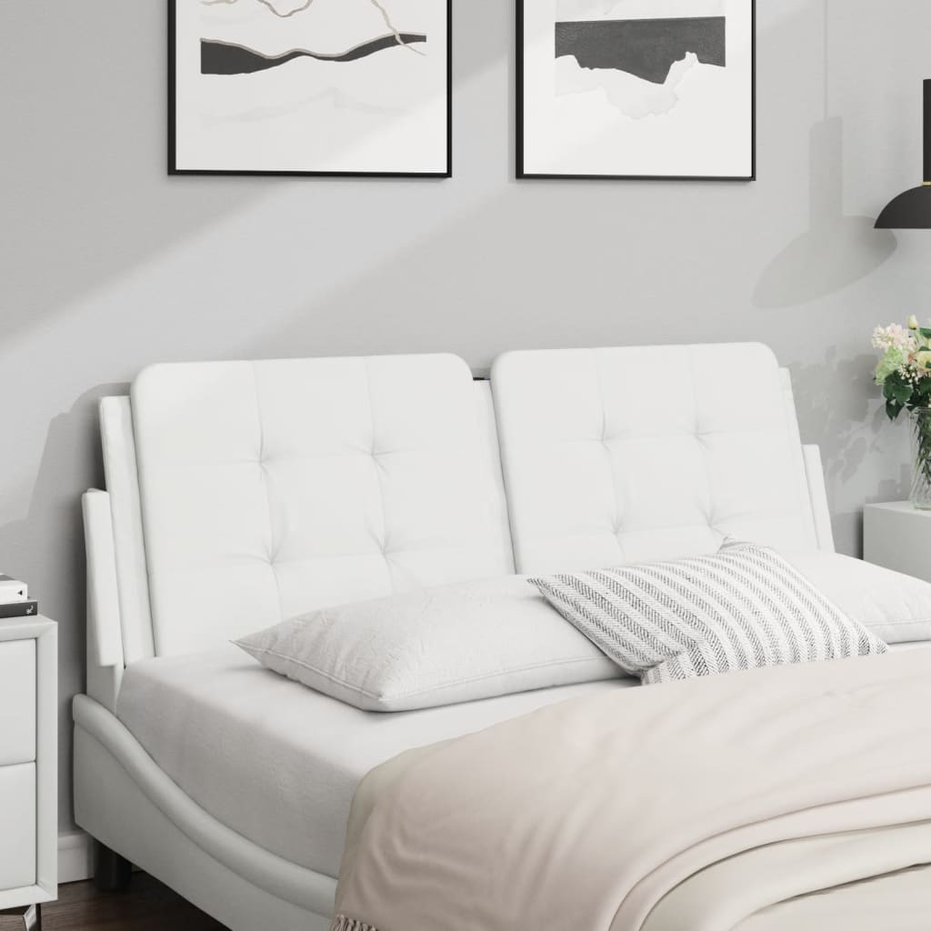 Coussin de tête de lit blanc 140 cm similicuir - XIOS