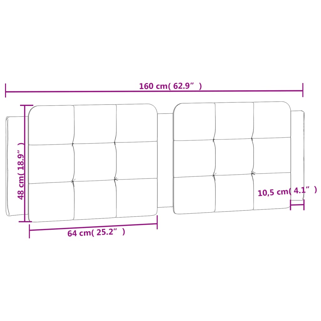 Coussin de tête de lit Zadar noir et blanc 160 cm similicuir - XIOS