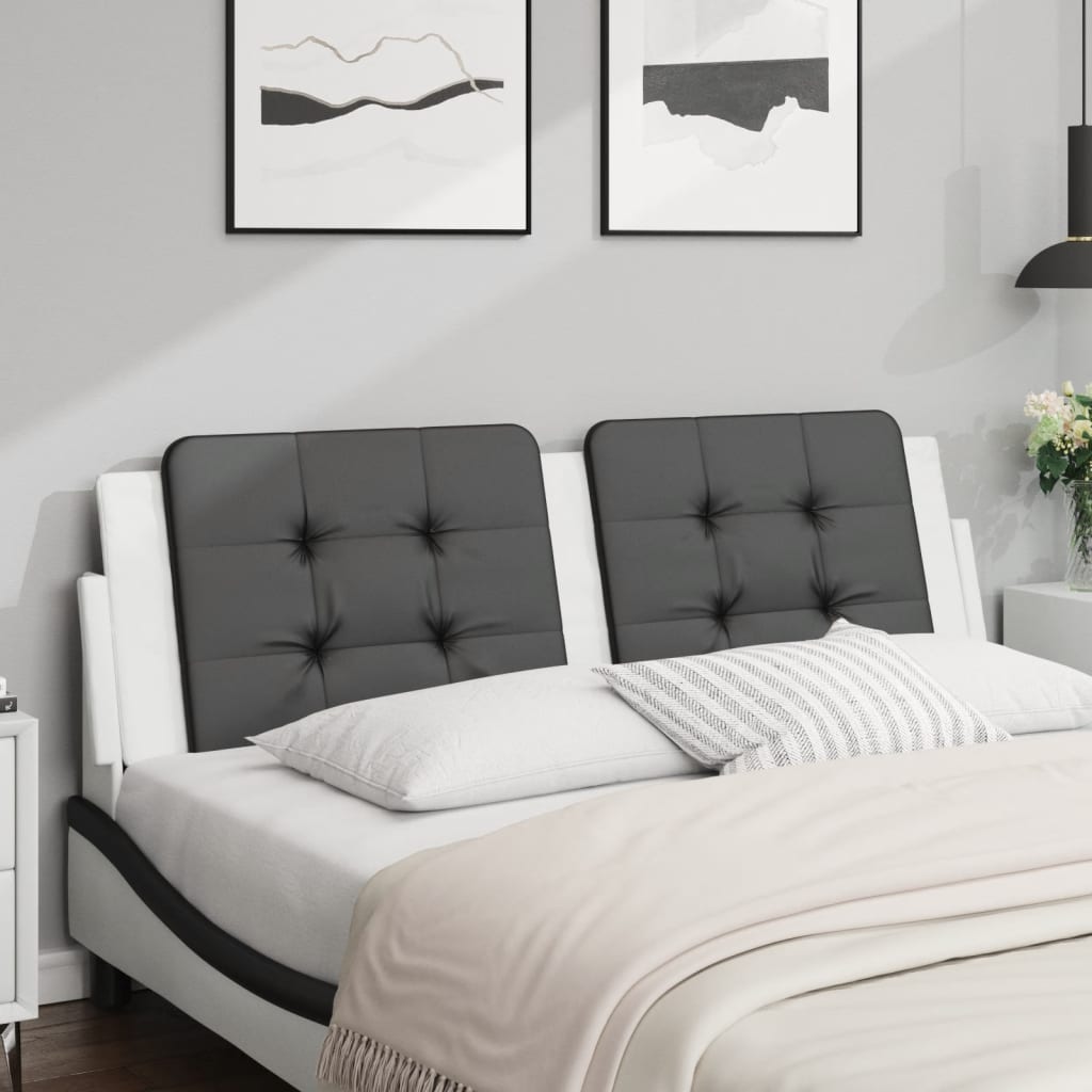 Coussin de tête de lit Zadar noir et blanc 160 cm similicuir - XIOS