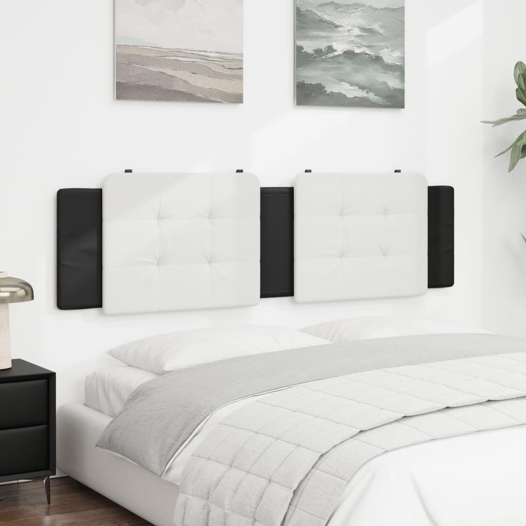 Coussin de tête de lit blanc et noir 180 cm similicuir - XIOS