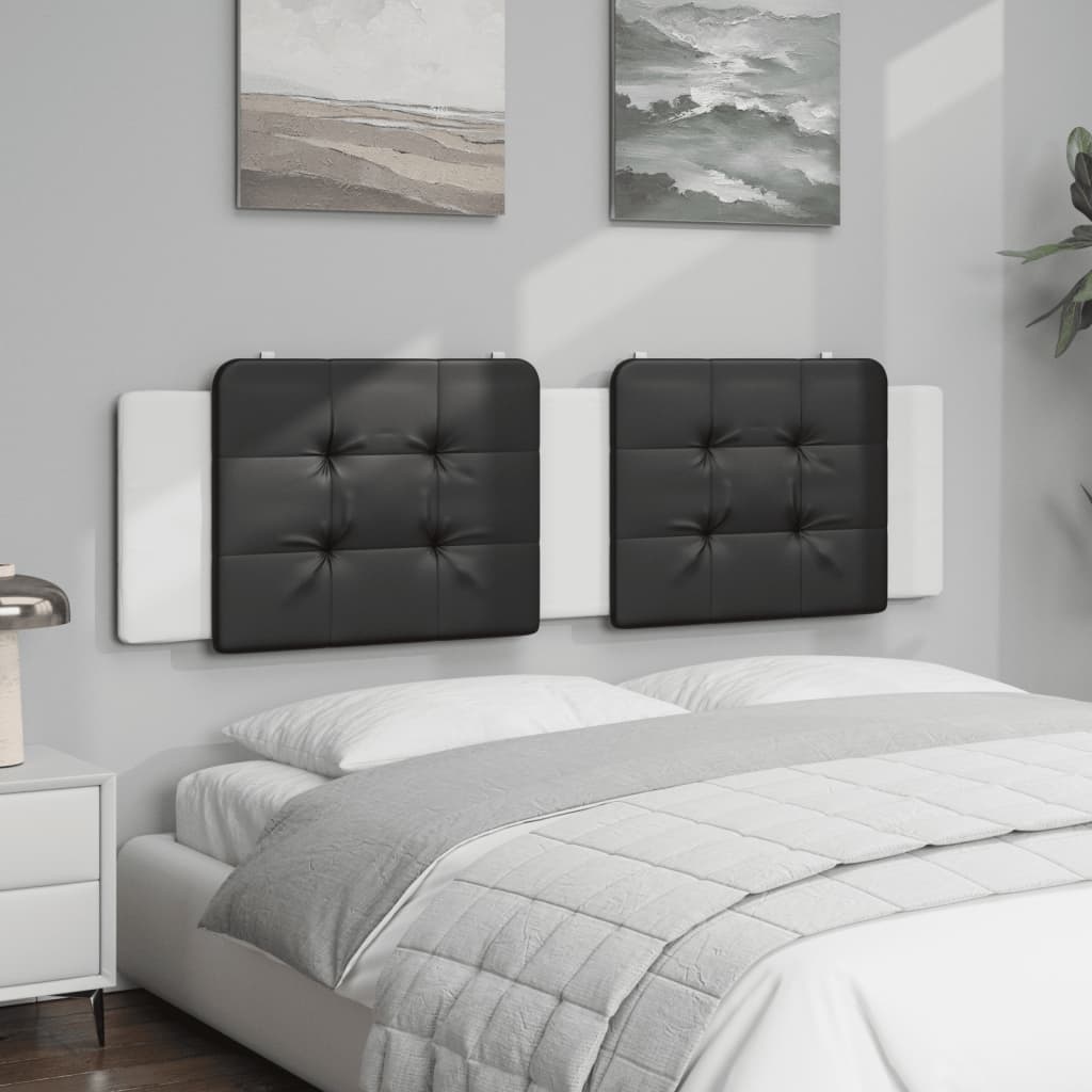 Coussin de tête de lit noir et blanc 180 cm similicuir - XIOS