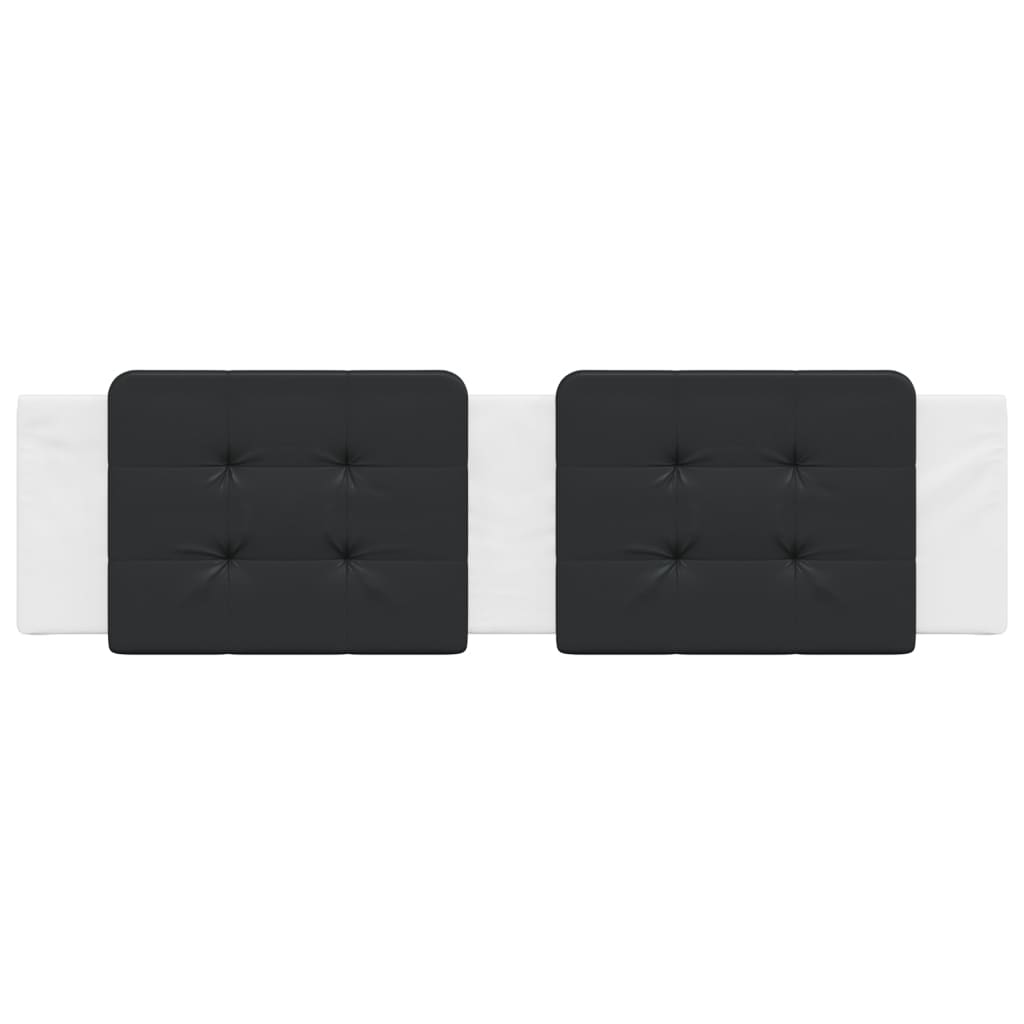 Coussin de tête de lit noir et blanc 180 cm similicuir - XIOS