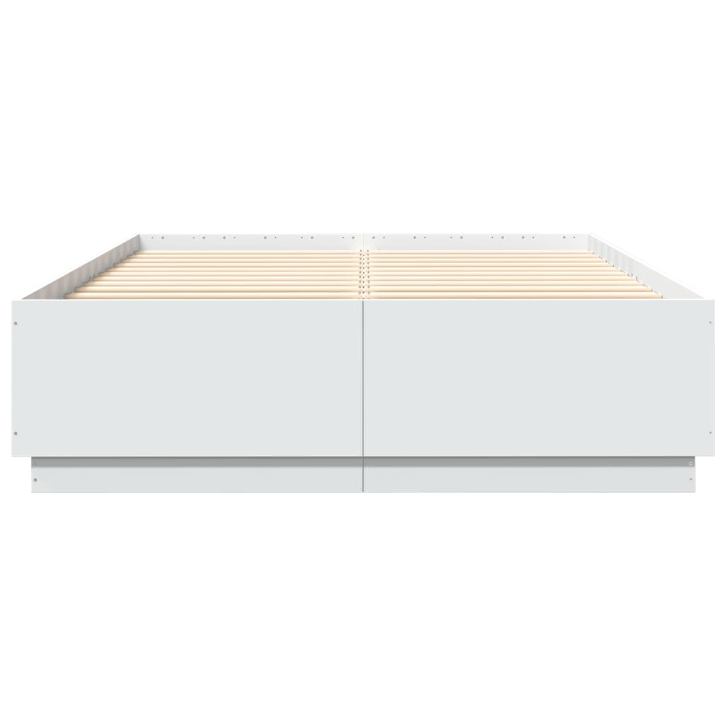 Cadre de lit avec LED sans matelas blanc 150x200 cm - XIOS