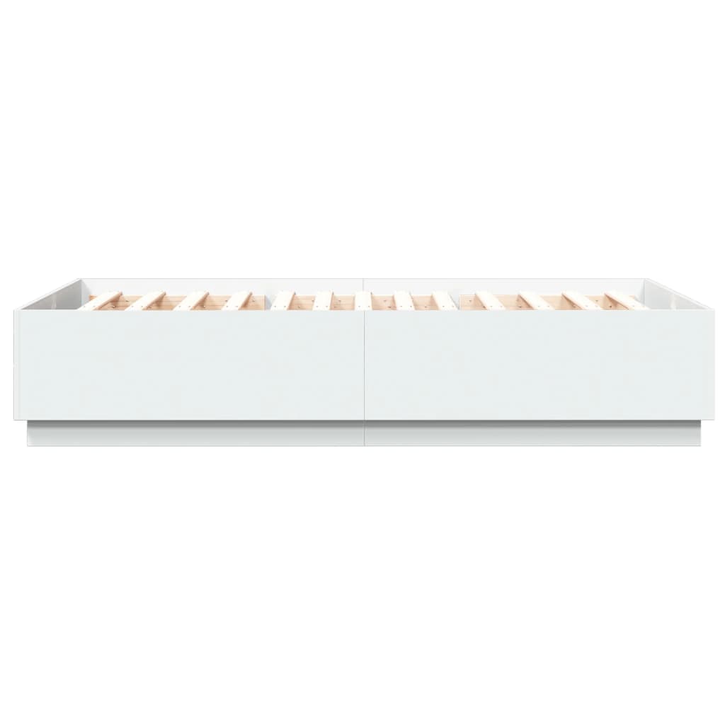 Cadre de lit avec LED sans matelas blanc 150x200 cm - XIOS
