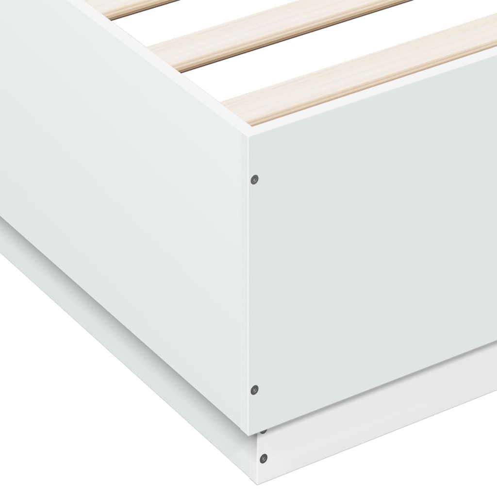 Cadre de lit avec LED sans matelas blanc 150x200 cm - XIOS