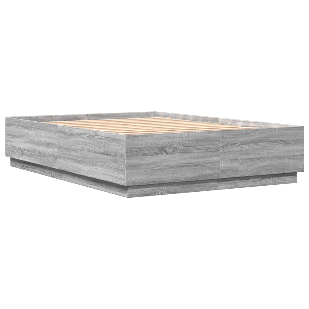 Cadre de lit avec lumières LED sonoma gris 150x200 cm Lits & cadres de lit vidaXL   