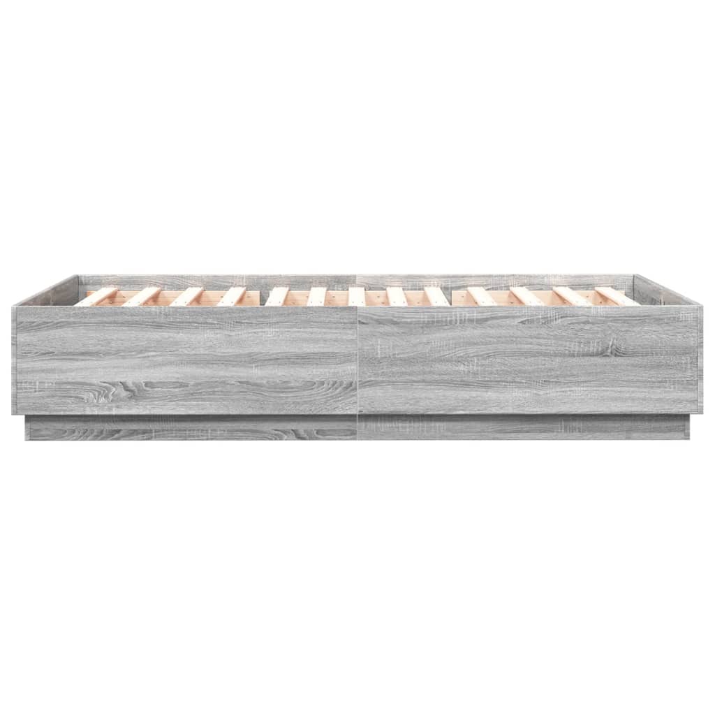 Cadre de lit avec lumières LED sonoma gris 150x200 cm Lits & cadres de lit vidaXL   