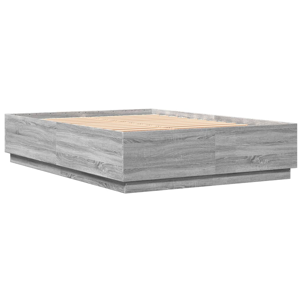 Cadre de lit avec lumières LED sonoma gris 150x200 cm Lits & cadres de lit vidaXL   