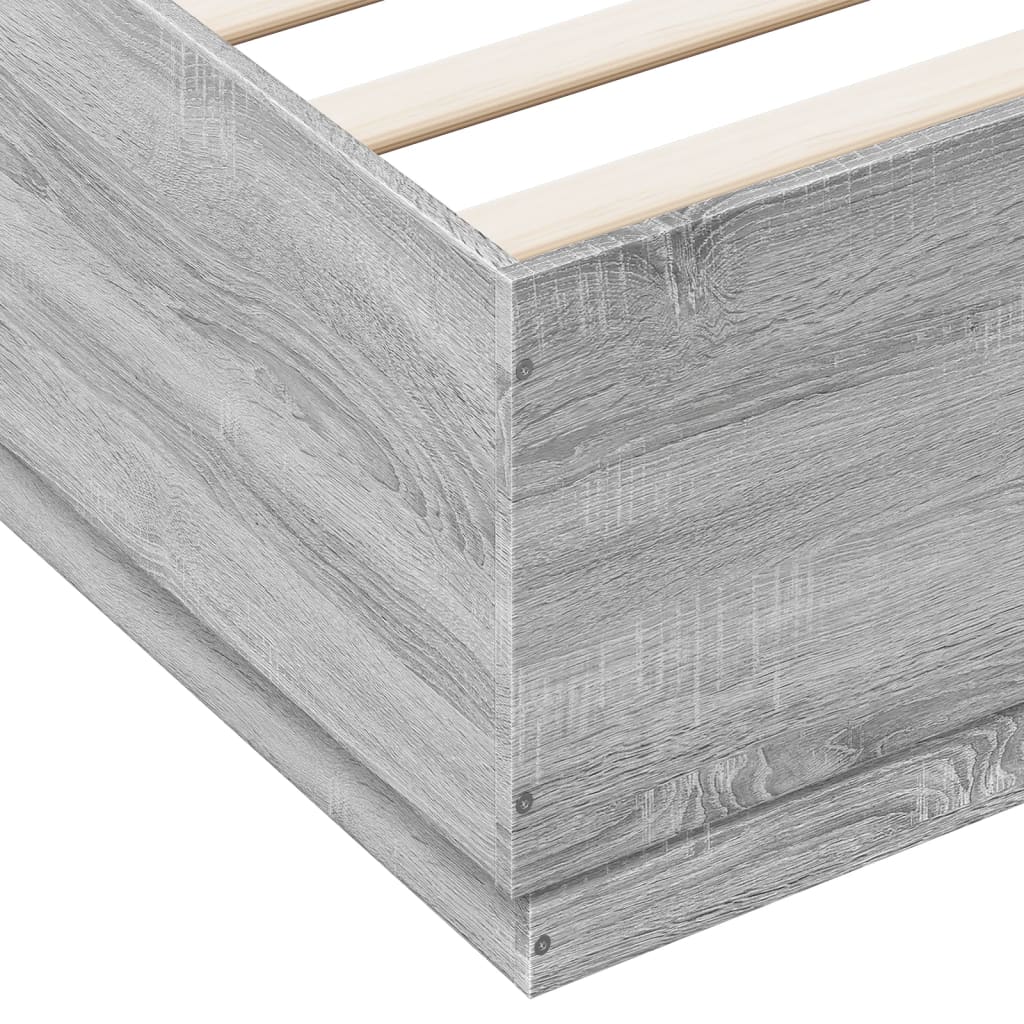 Cadre de lit avec lumières LED sonoma gris 150x200 cm Lits & cadres de lit vidaXL   