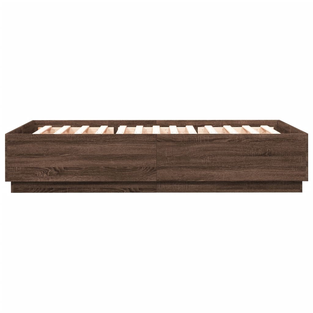 Cadre de lit avec LED sans matelas chêne marron 120x200 cm - XIOS