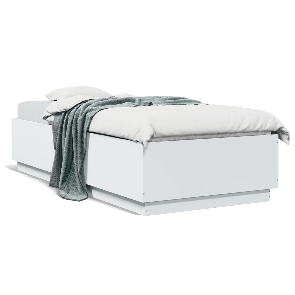 Cadre de lit avec LED sans matelas blanc 100x200 cm - XIOS