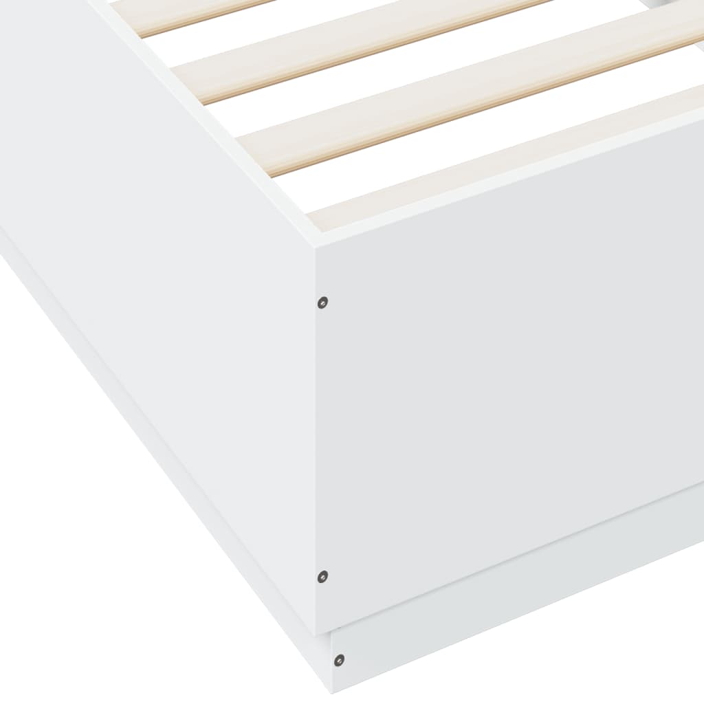Cadre de lit avec LED sans matelas blanc 100x200 cm - XIOS