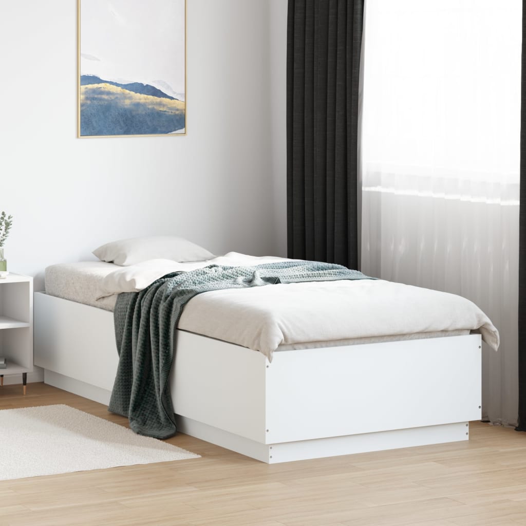 Cadre de lit avec LED sans matelas blanc 100x200 cm - XIOS