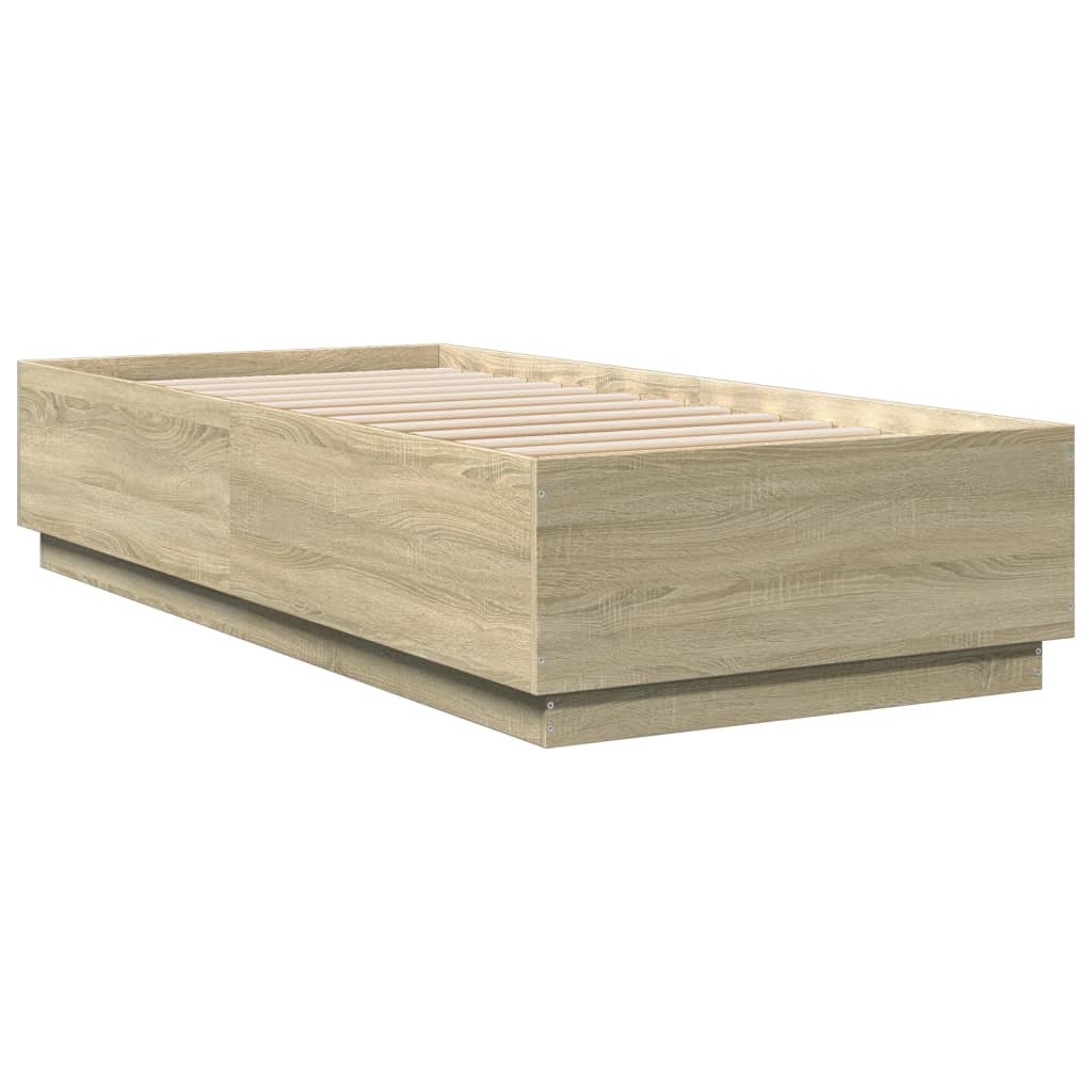 Cadre de lit avec LED sans matelas chêne sonoma 100x200 cm - XIOS