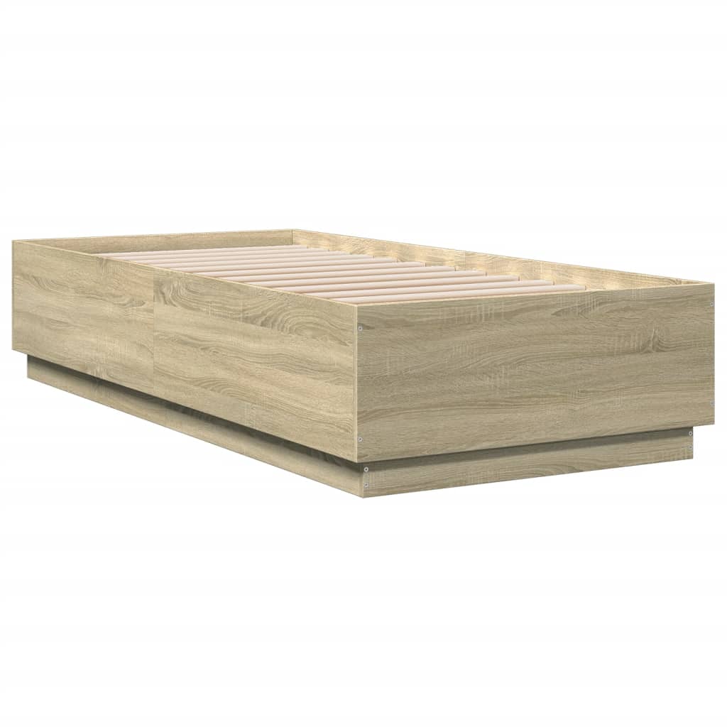Cadre de lit avec LED sans matelas chêne sonoma 100x200 cm - XIOS