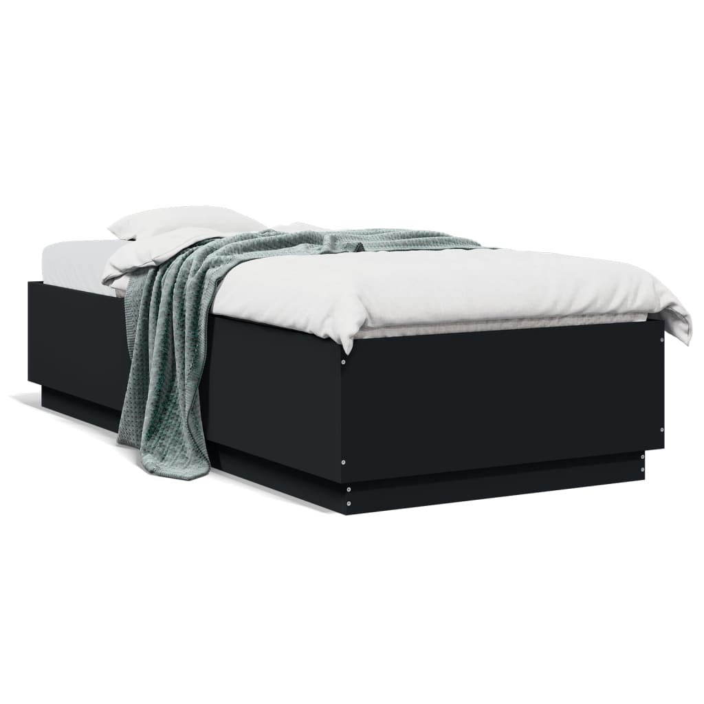 Cadre de lit avec LED sans matelas noir 90x200 cm - XIOS