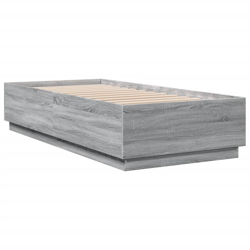 Cadre de lit avec LED sans matelas sonoma gris 90x200 cm - XIOS