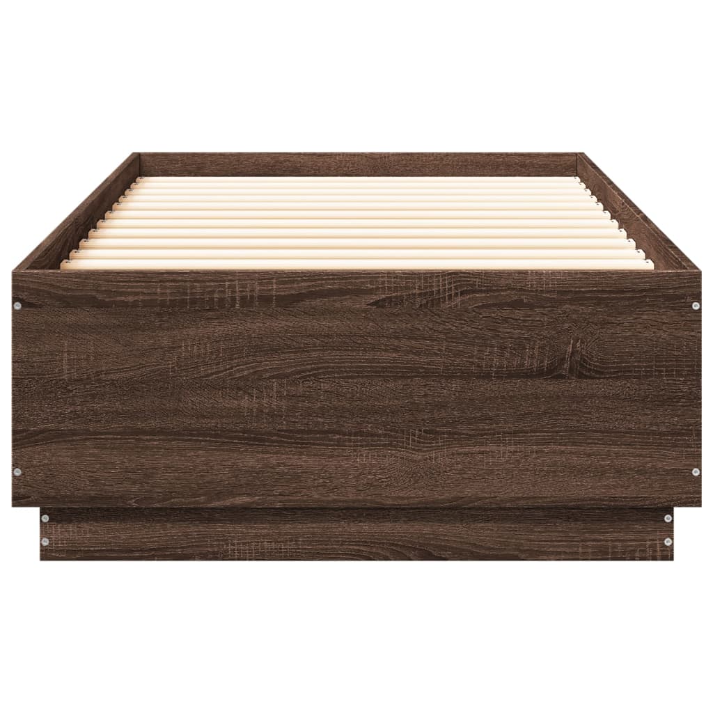 Cadre de lit avec LED sans matelas chêne marron 90x200 cm - XIOS