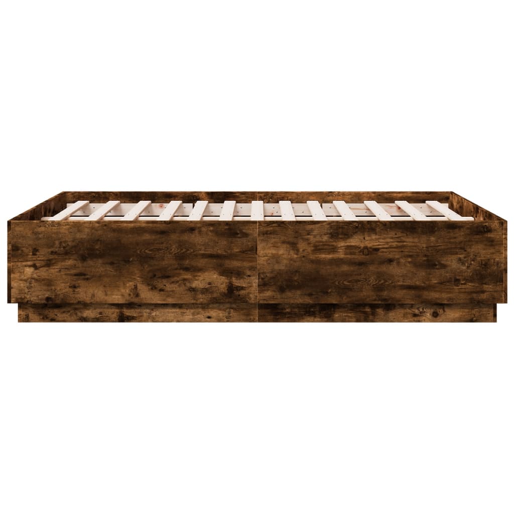 Cadre de lit avec LED sans matelas chêne fumé 135x190 cm - XIOS