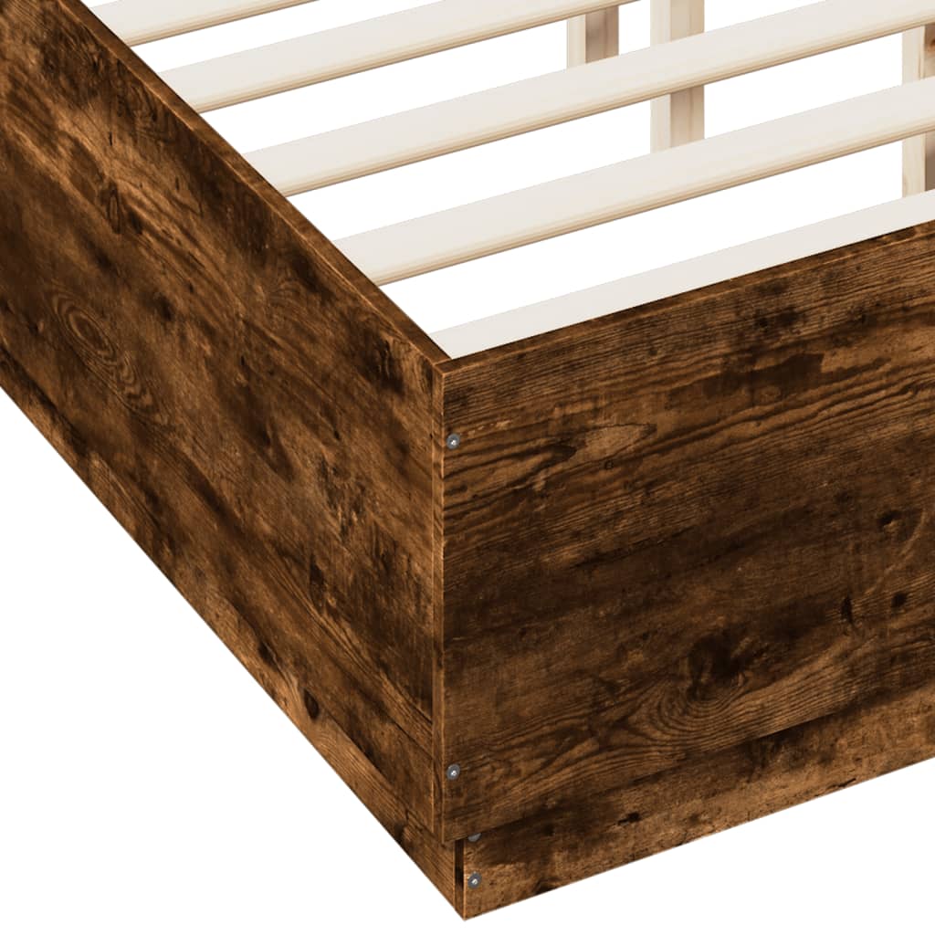 Cadre de lit avec LED sans matelas chêne fumé 135x190 cm - XIOS