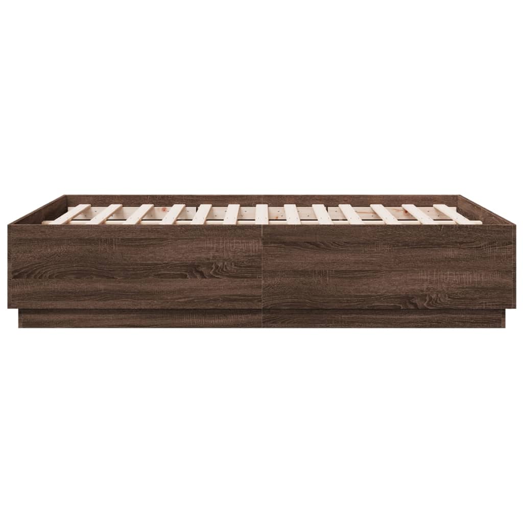 Cadre de lit avec LED sans matelas chêne marron 135x190 cm - XIOS