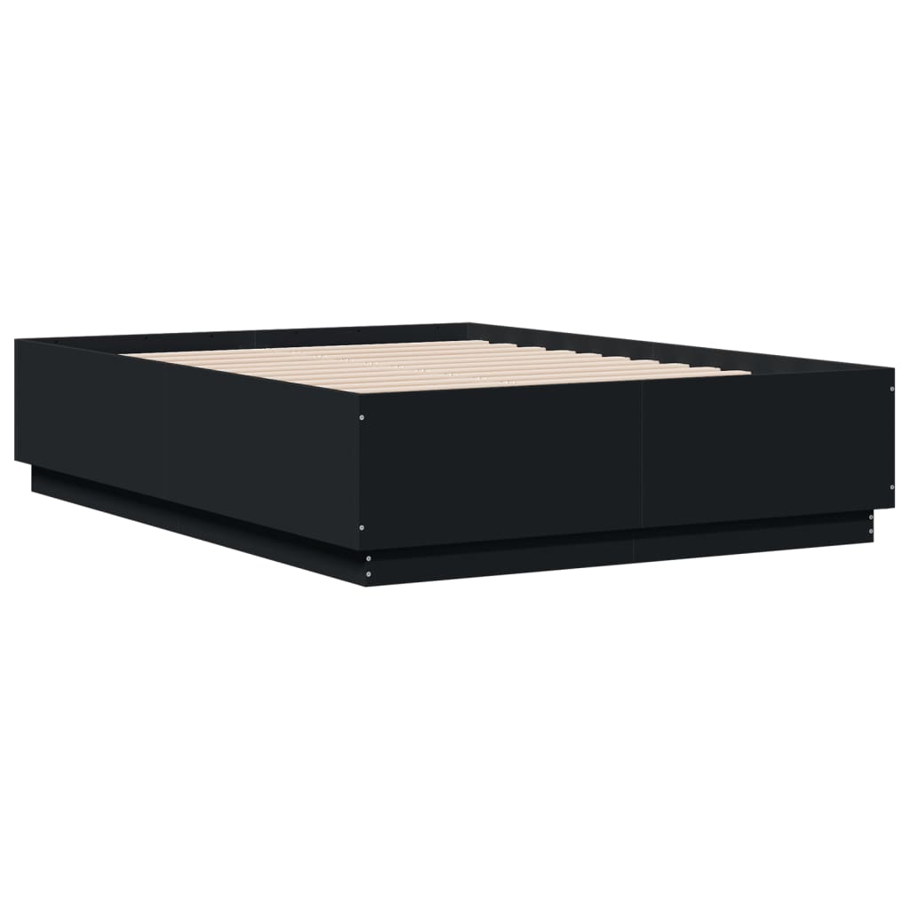 Cadre de lit avec LED sans matelas noir 120x190 cm - XIOS