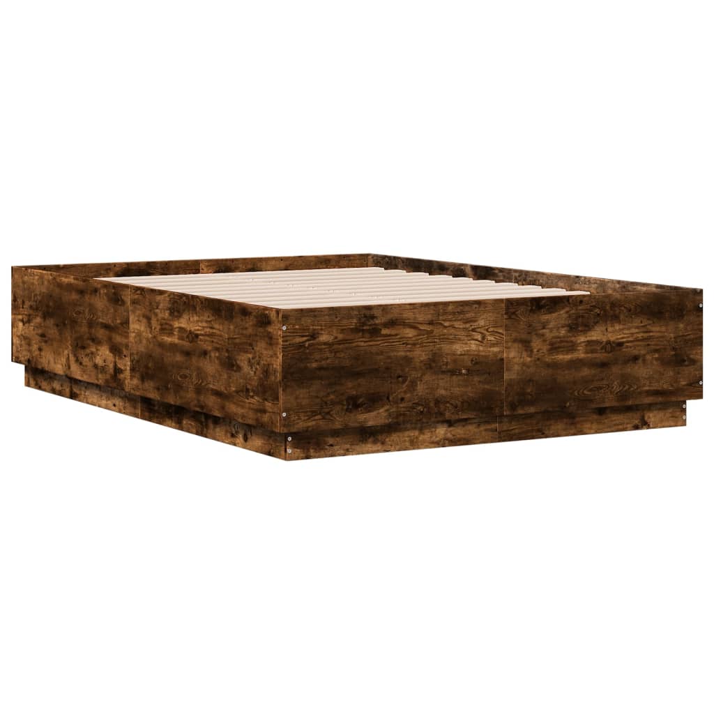 Cadre de lit avec LED sans matelas chêne fumé 120x190 cm - XIOS