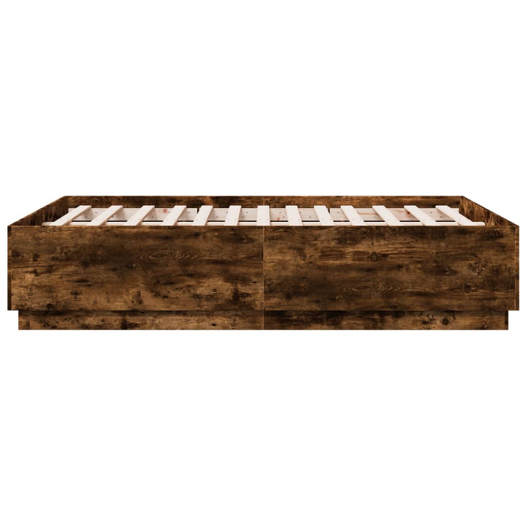 Cadre de lit avec LED sans matelas chêne fumé 120x190 cm - XIOS