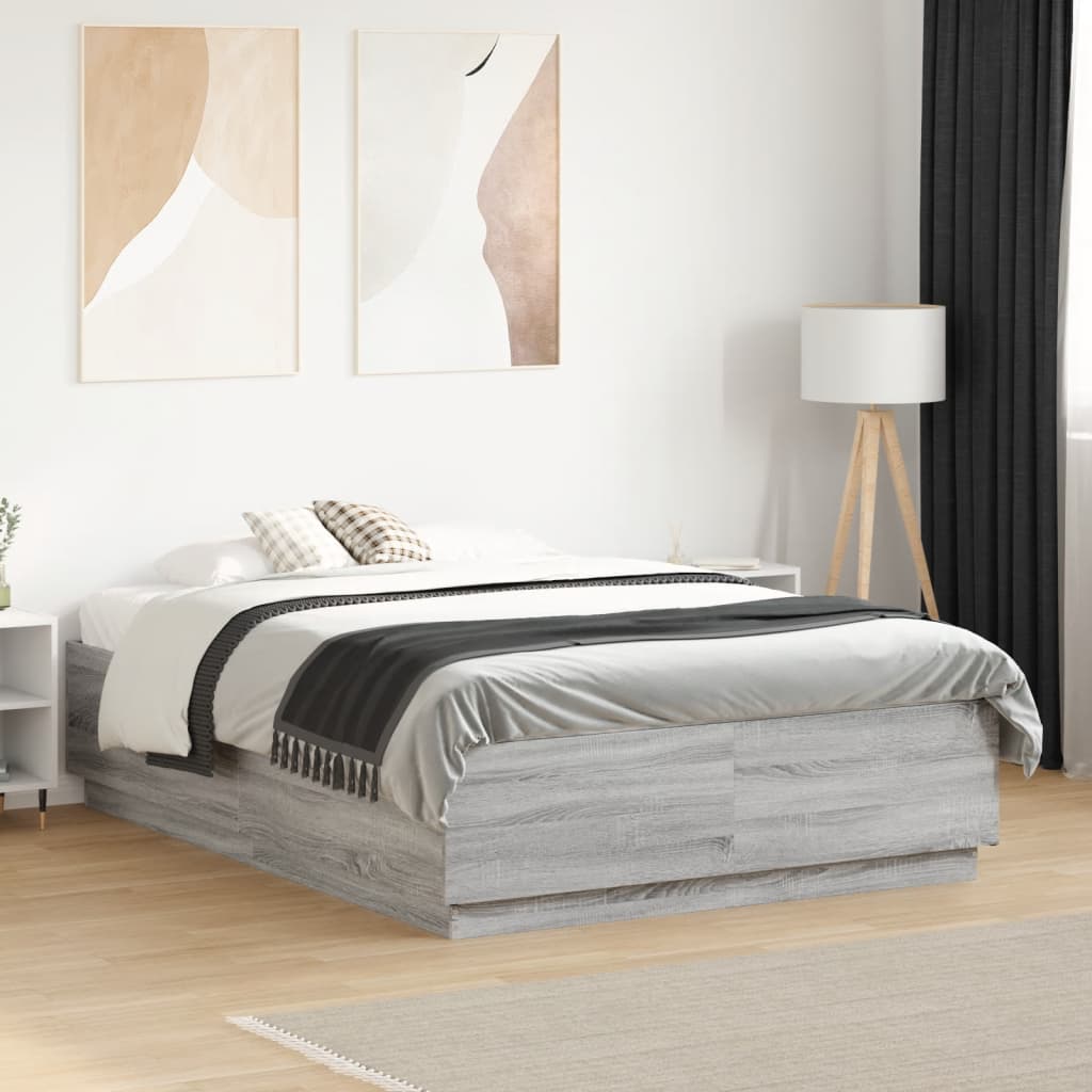 Cadre de lit avec LED sans matelas sonoma gris 120x190 cm - XIOS