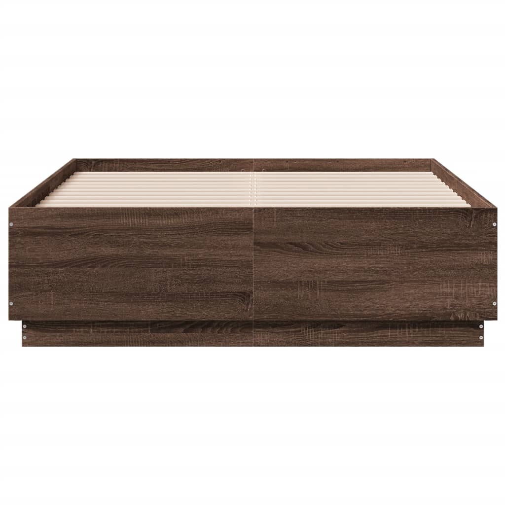 Cadre de lit avec LED sans matelas chêne marron 120x190 cm - XIOS