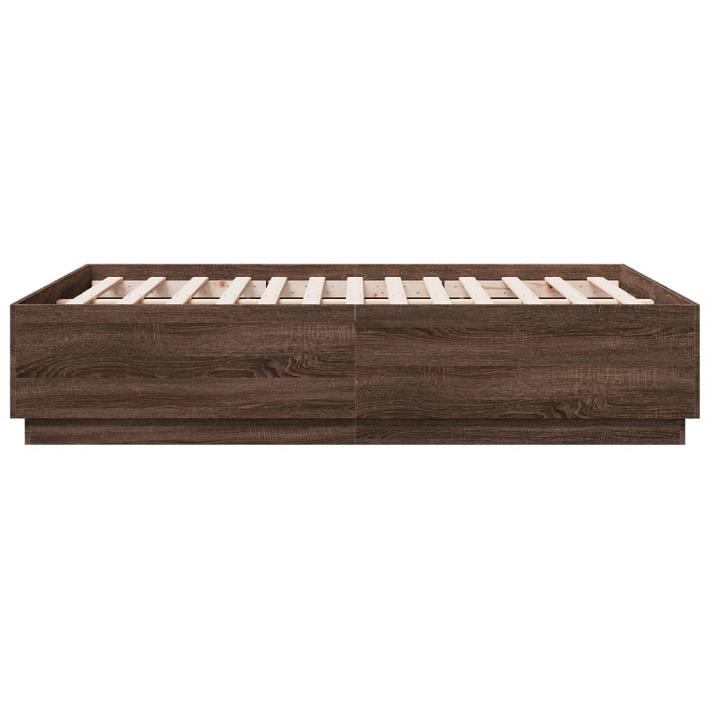 Cadre de lit avec LED sans matelas chêne marron 120x190 cm - XIOS