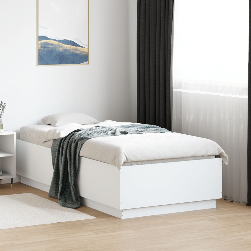 Cadre de lit avec LED sans matelas blanc 90x190 cm - XIOS