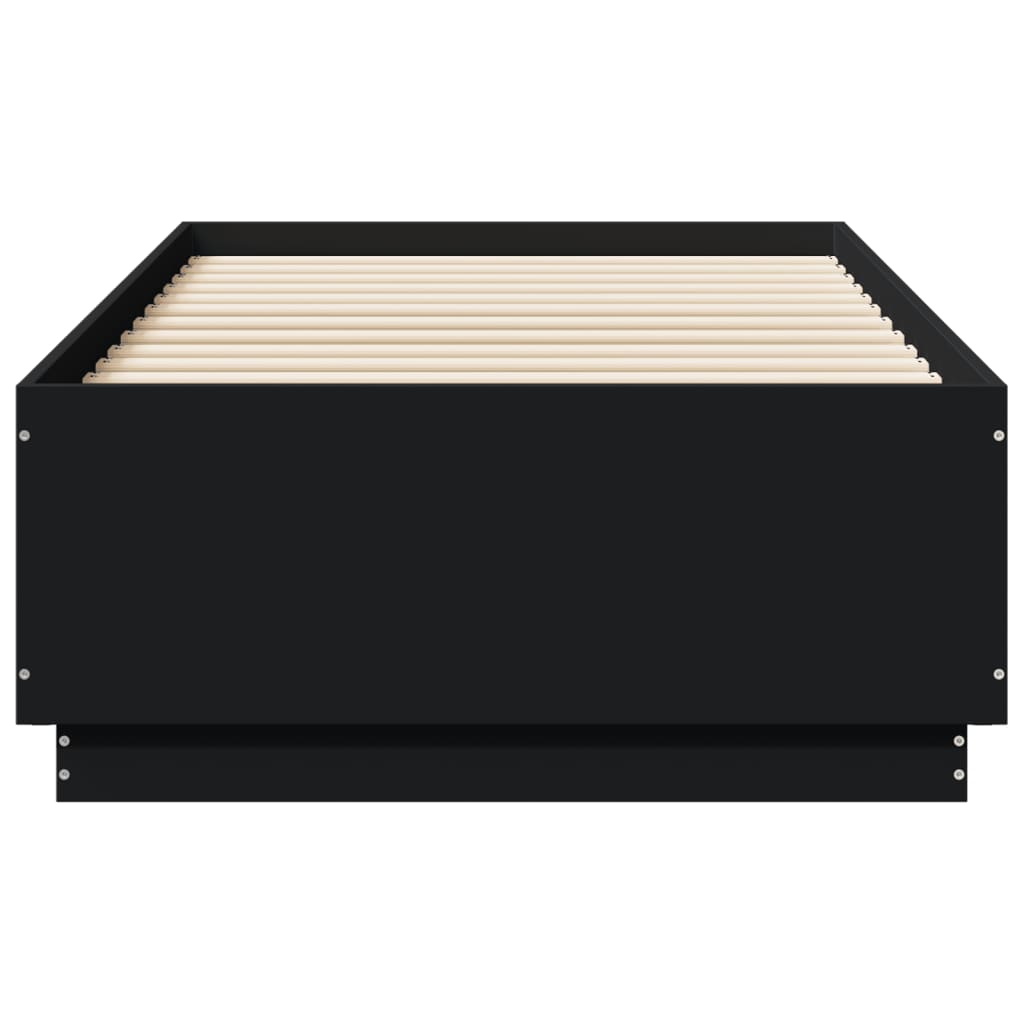 Cadre de lit avec LED sans matelas noir 90x190 cm - XIOS