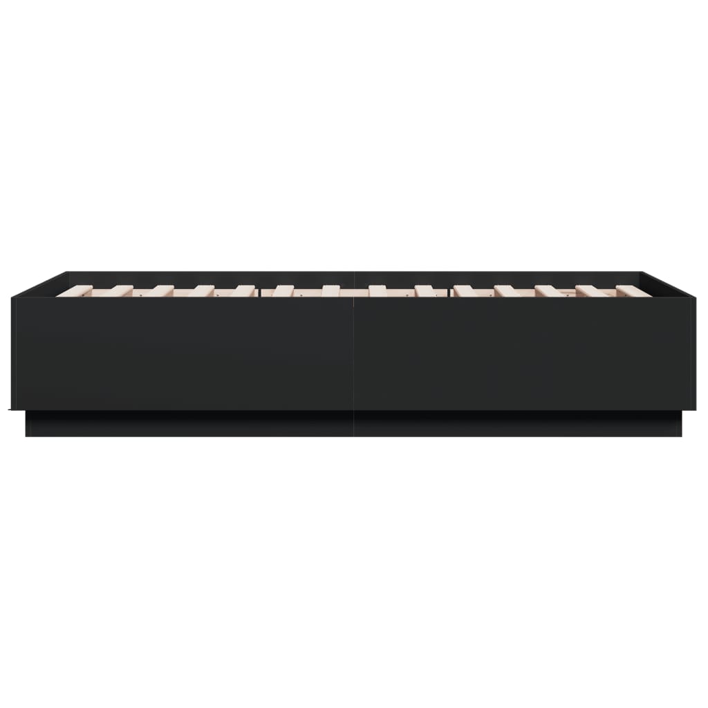 Cadre de lit avec LED sans matelas noir 90x190 cm - XIOS