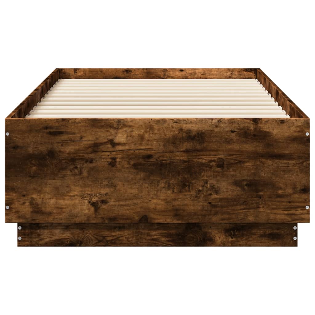 Cadre de lit avec LED sans matelas chêne fumé 90x190 cm - XIOS