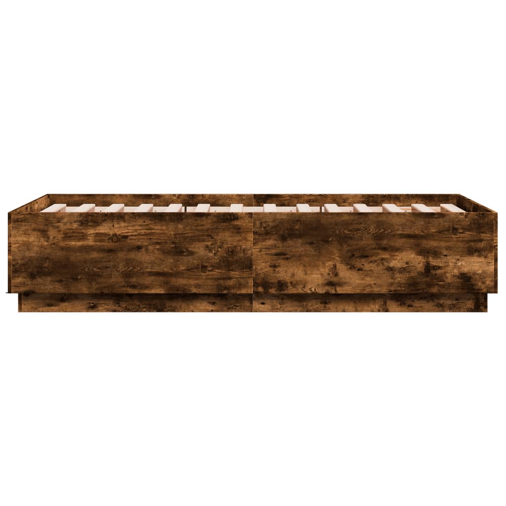 Cadre de lit avec LED sans matelas chêne fumé 90x190 cm - XIOS